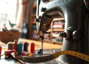 máquina de costura usada e ruído