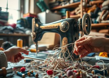 máquina de costura usada e troca de artigo