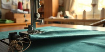 máquina de costura usada e variação de tensão