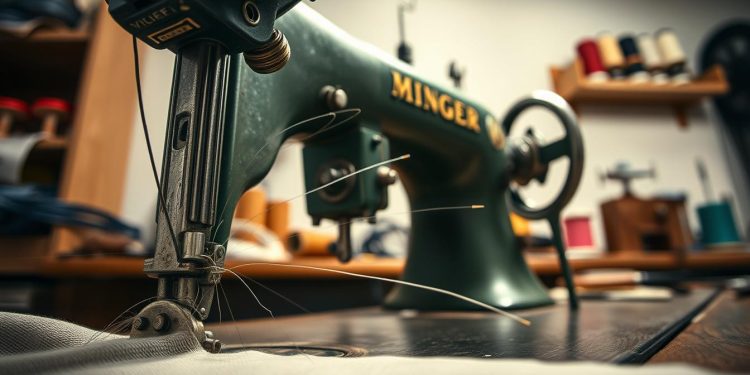 máquina de costura usada e vibração
