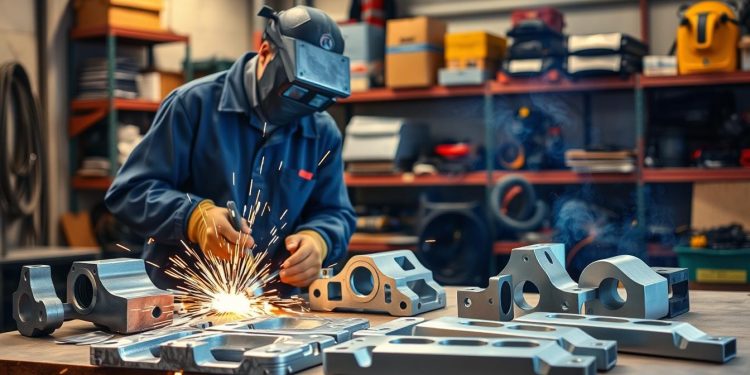 máquina de solda e soldagem de alumínio