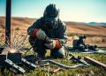 máquina de solda e soldagem em campo