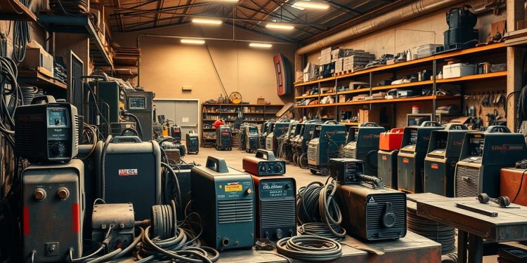 máquina de solda usada em oficinas