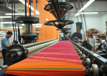 máquina de tear e processo têxtil