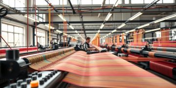 máquina de tear e produtividade real