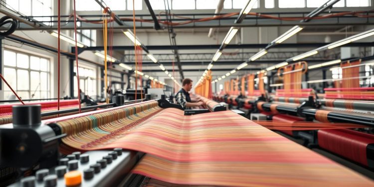 máquina de tear e produtividade real