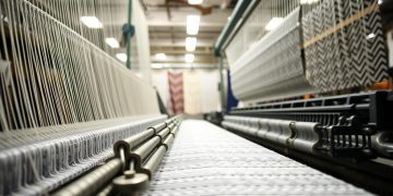 máquina de tear e regularidade do padrão