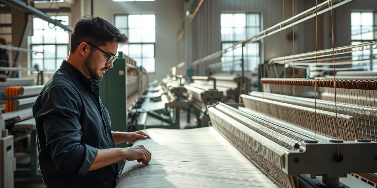 máquina de tear e troca de artigo
