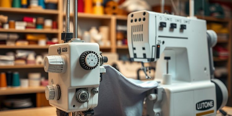 máquina overlock e controle de tensão