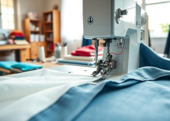 máquina overlock e diferentes tecidos