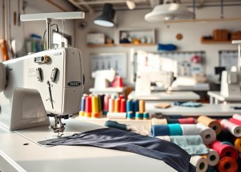 máquina overlock e retrabalho