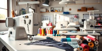 máquina overlock e retrabalho