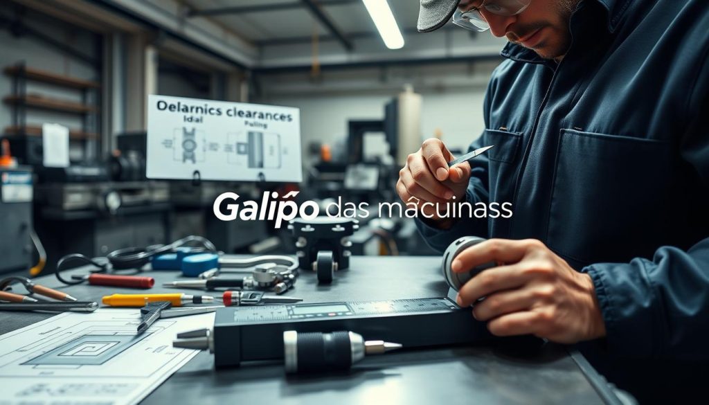 medição de folgas em torno mecânico