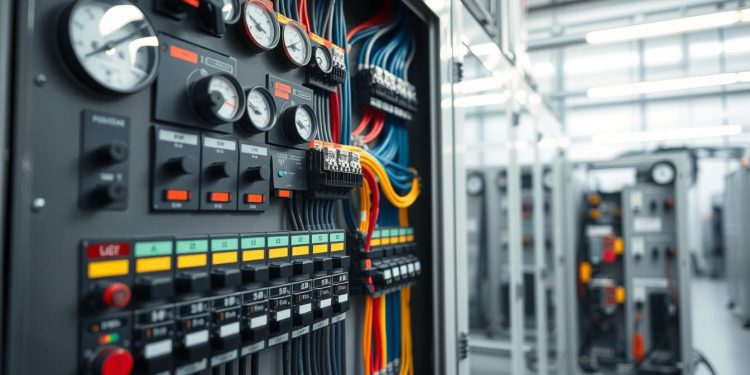 painel elétrico e distribuição de carga