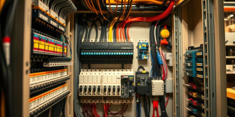 painel elétrico e organização interna