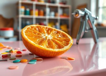 pistola de pintura e casca de laranja