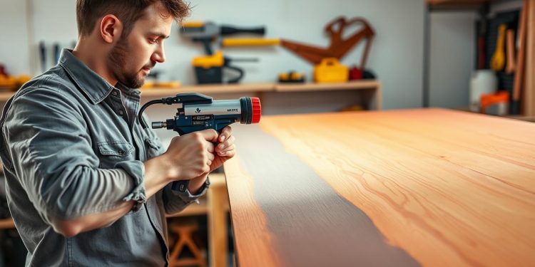 pistola de pintura e distância de aplicação