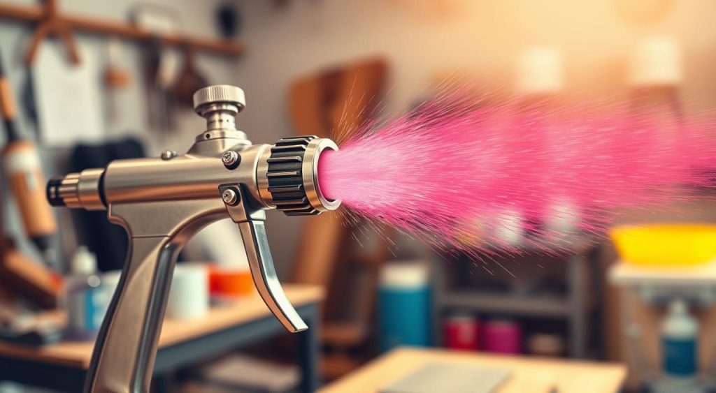 pistola de pintura e escorrimento