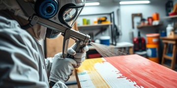 pistola de pintura e escorrimento