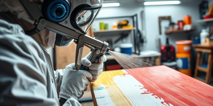 pistola de pintura e escorrimento