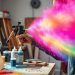 pistola de pintura e overspray
