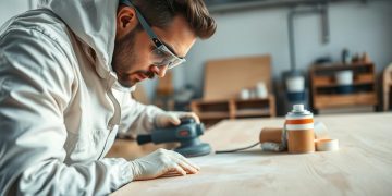 pistola de pintura e preparação da superfície