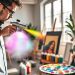 pistola de pintura e tempo de flash
