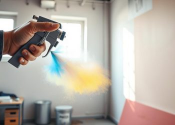 pistola de pintura e velocidade de movimento