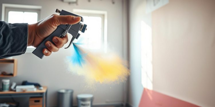 pistola de pintura e velocidade de movimento