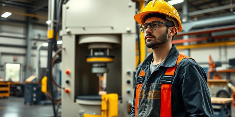 prensa hidráulica ergonomia operação