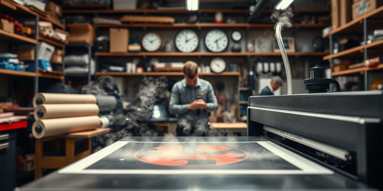prensa térmica e tempo de produção