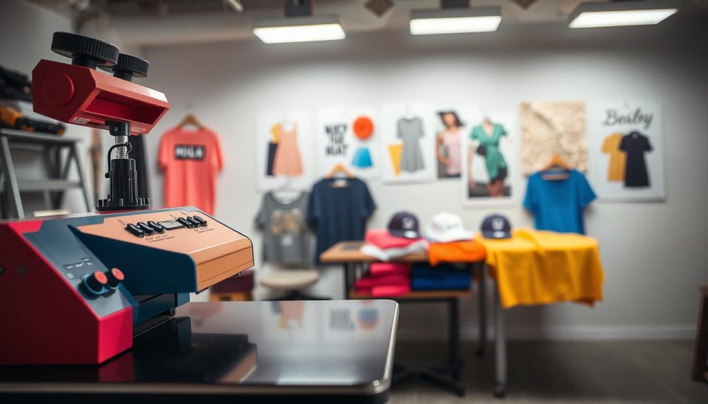 prensa térmica para personalização de moda