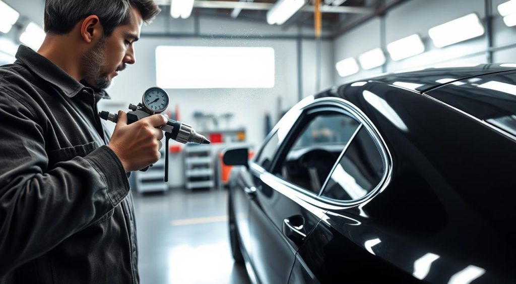 pressão de ar em pintura automotiva