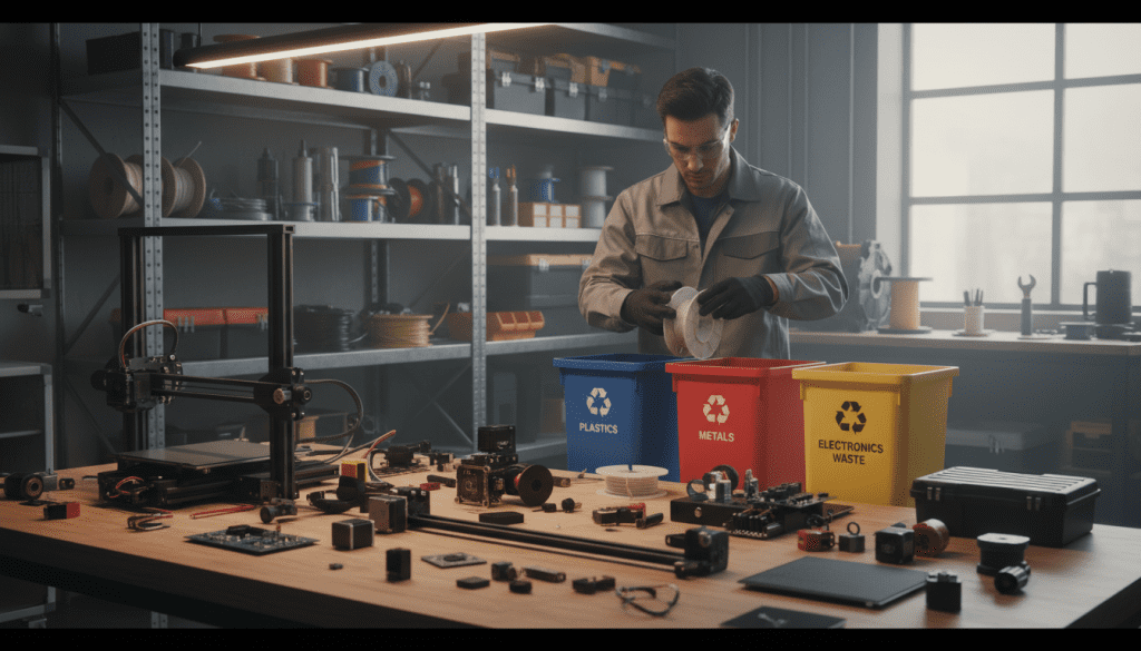 reciclagem de impressora 3D usada