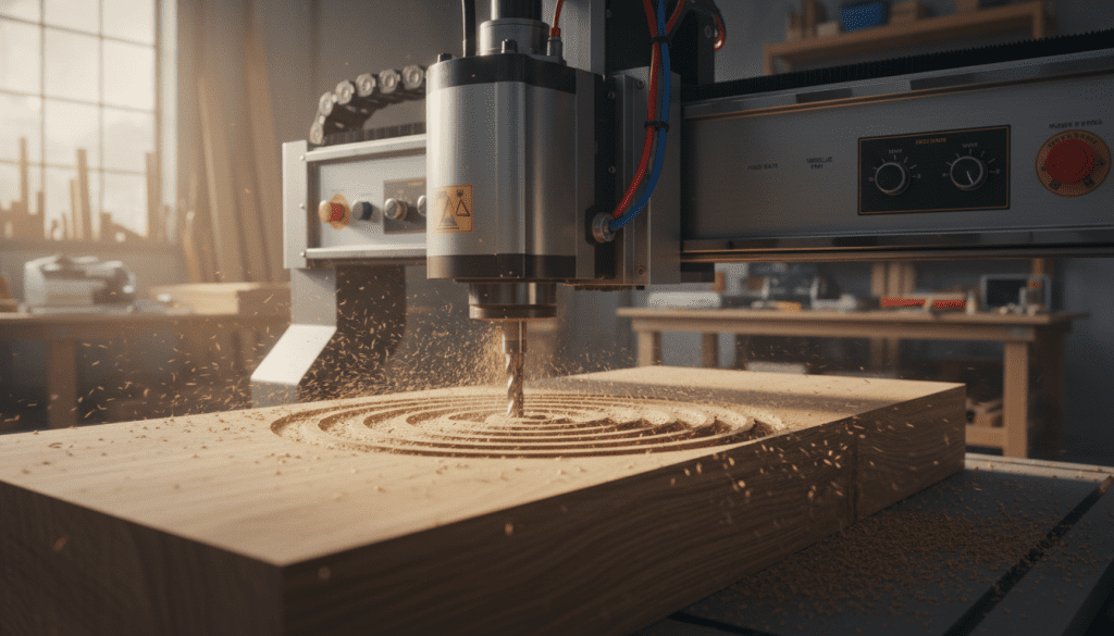 router CNC em cortes profundos