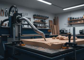router cnc e flexão do eixo