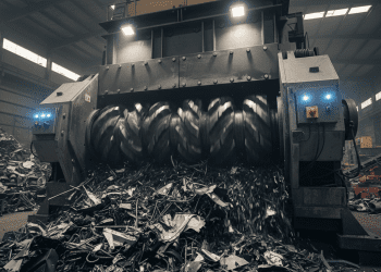 shredder e metais misturados