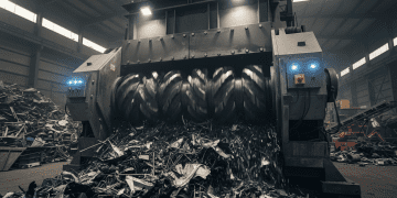 shredder e metais misturados
