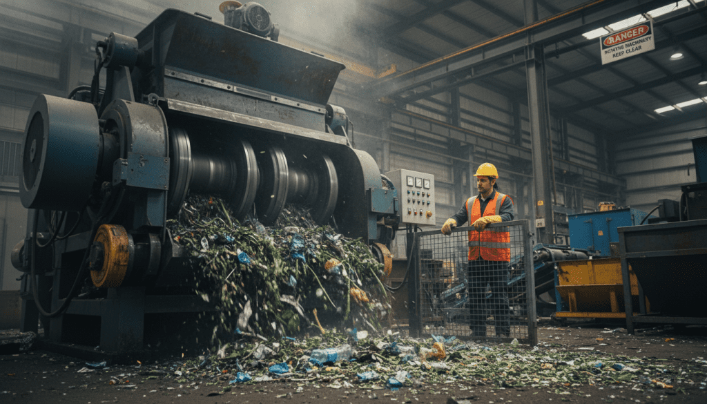 shredder industrial e pré-trituração