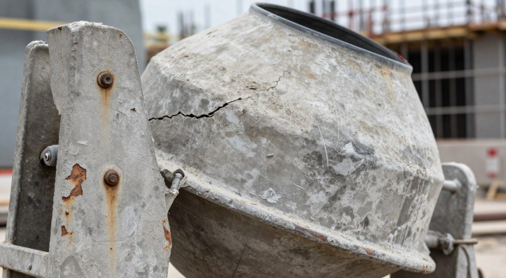 sinais de desgaste em betoneiras