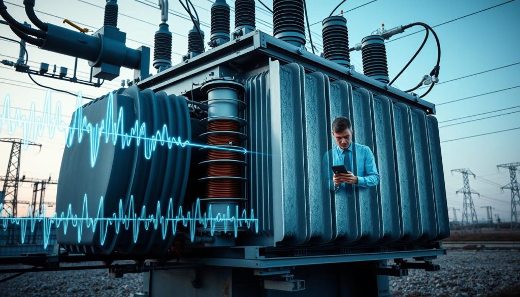 sobrefrequência no transformador elétrico