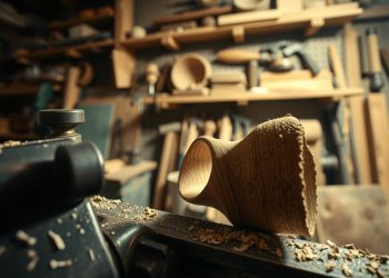 torno para madeira e empenamento
