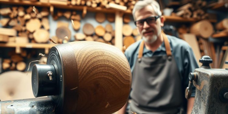 torno para madeira e variação de rotação