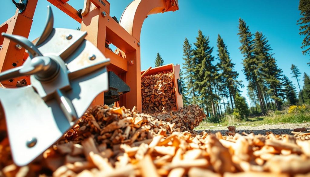 triturador de madeira com sistema de compactação