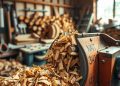 triturador de madeira e alimentação irregular
