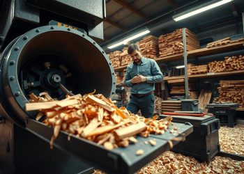 triturador de madeira e alimentação irregular