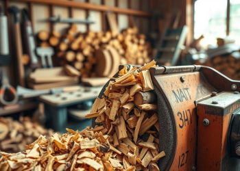 triturador de madeira e alimentação irregular