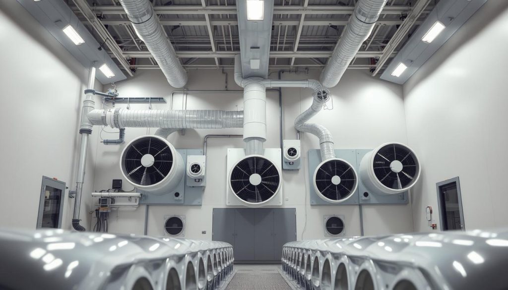 ventilação em estufa de pintura