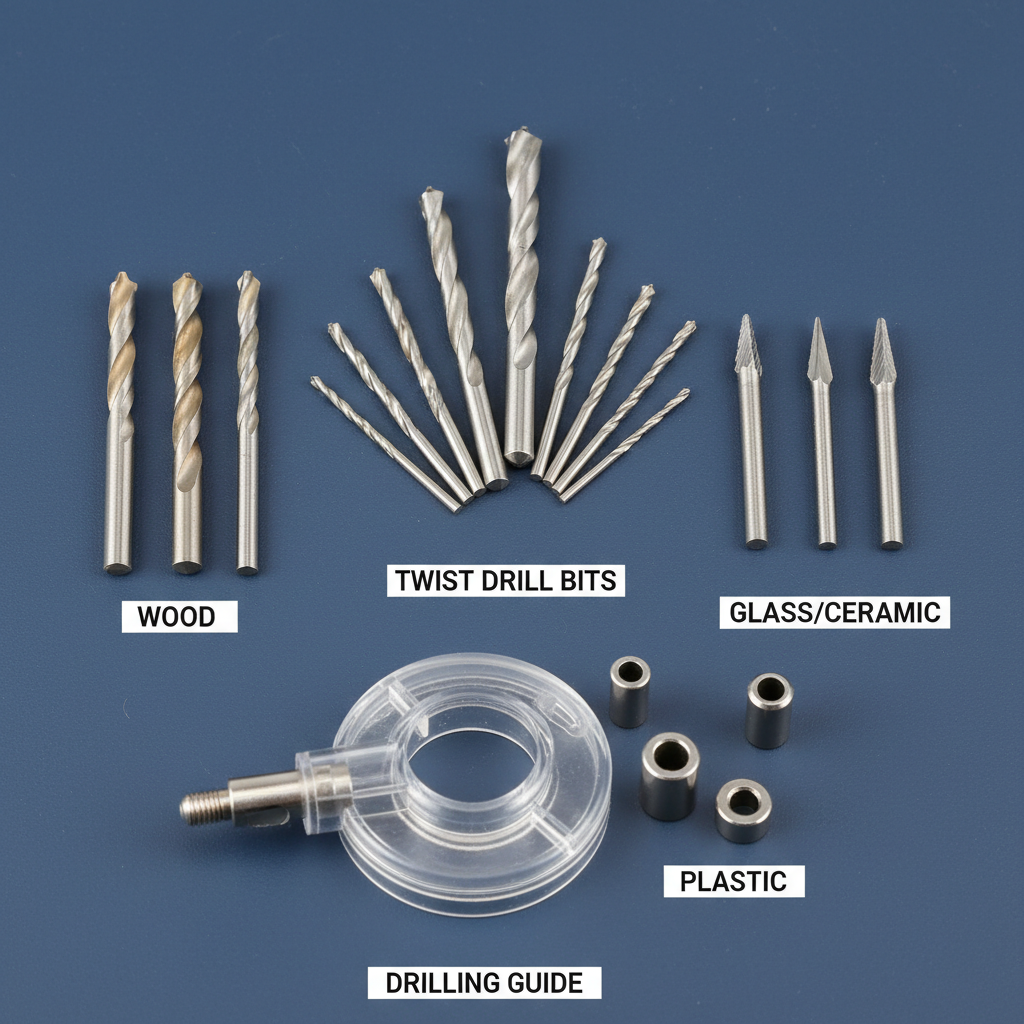 Brocas e acessórios de furação para micro retífica