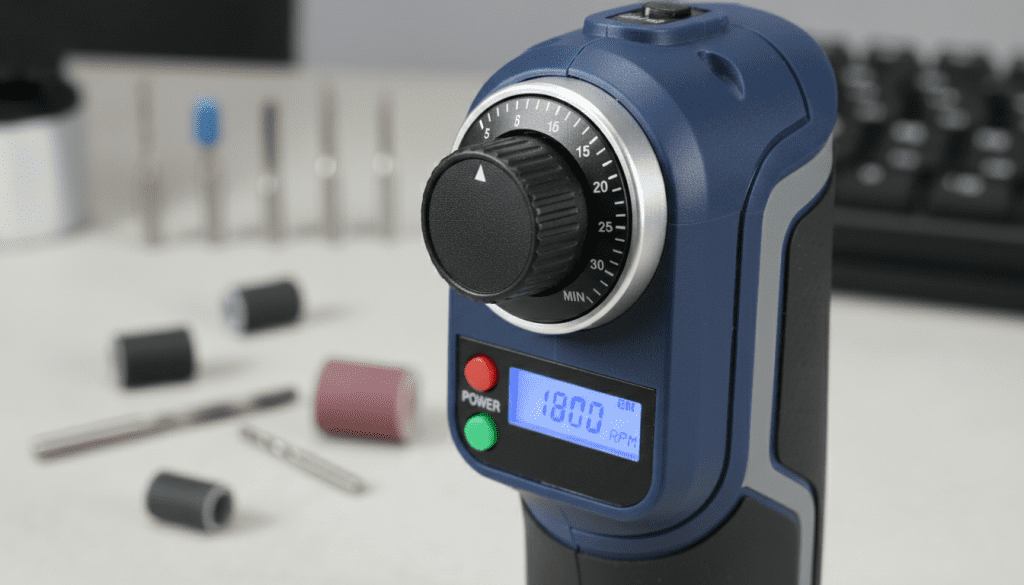 Painel de controle de velocidade de uma micro retífica